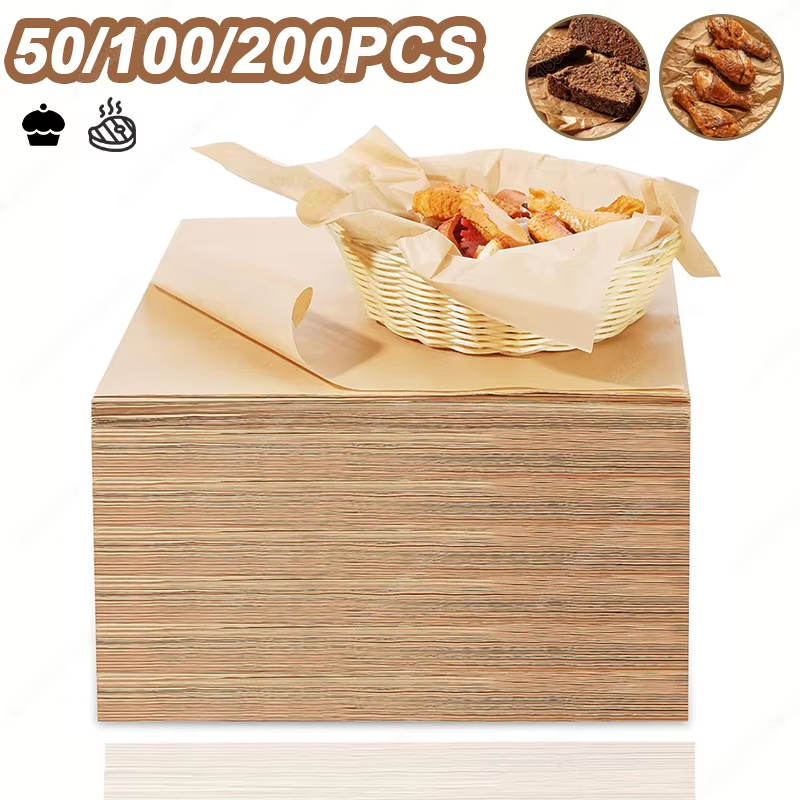 Kitchen Baking Oven - 50/100/200 pçs papel de cozimento pergaminho