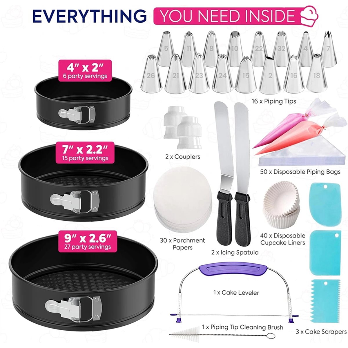 Springform Pan Set - Conjunto de Formas para Bolo 148