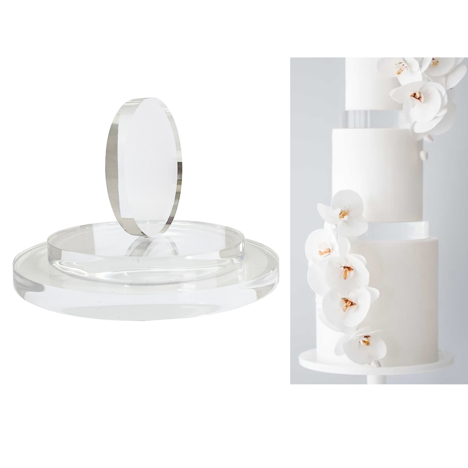 Cake Board Round - 15mm de espessura ultra polido redondo